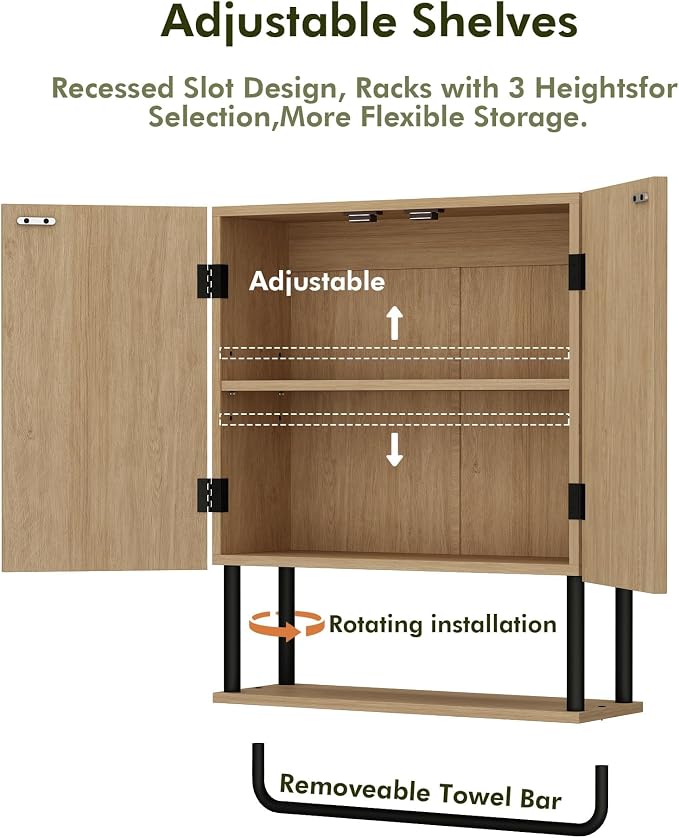 RUSTOWN Fluted Bathroom Wall Cabinet - Image 7