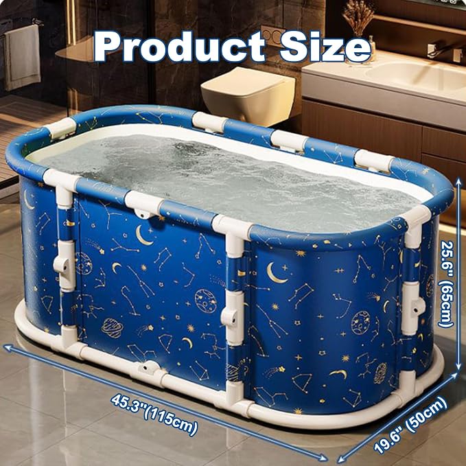 Portable Foldable Hot Cold Bath Tub, Large Portable Soaking Bath Tub - Image 4
