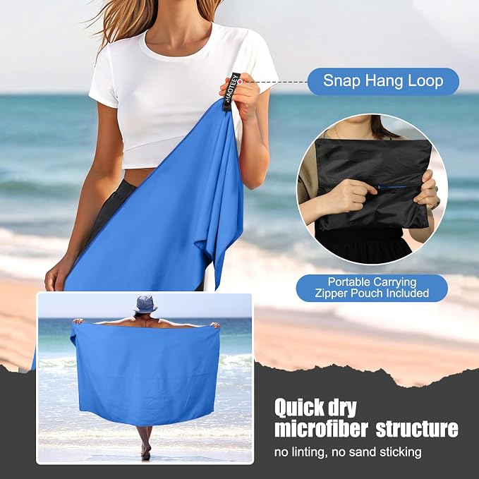 Quick Dry Travel Towel, 3 Sizes 1 Pack Camping Microfiber Towel, Lightweight - Image 6