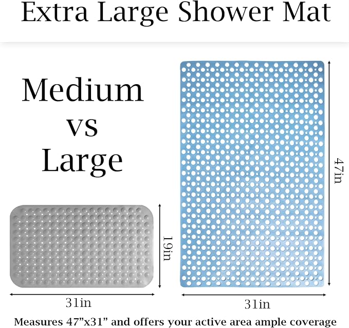 Extra Large Shower Mat Non Slip, 47 * 31 Inch Bathtub Mat - Image 5