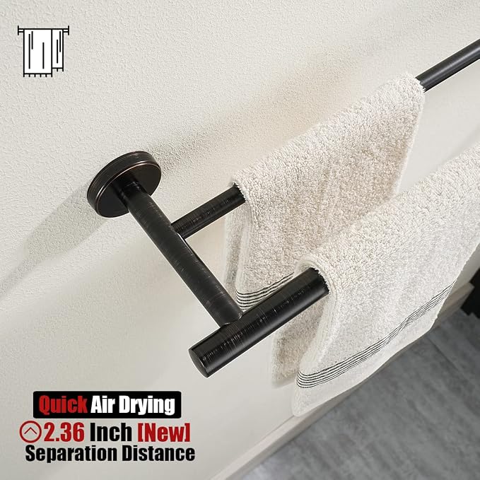 JQK Bathroom Hardware Set Oil Rubbed Bronze, 5-Piece Bath Accessories Set Wall - Image 4