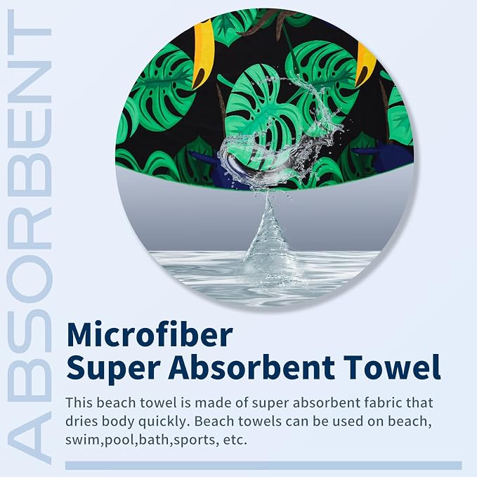 2 Pack Lightweight Thin Beach Towel Oversized 71"x32" Big Extra Large - Image 6