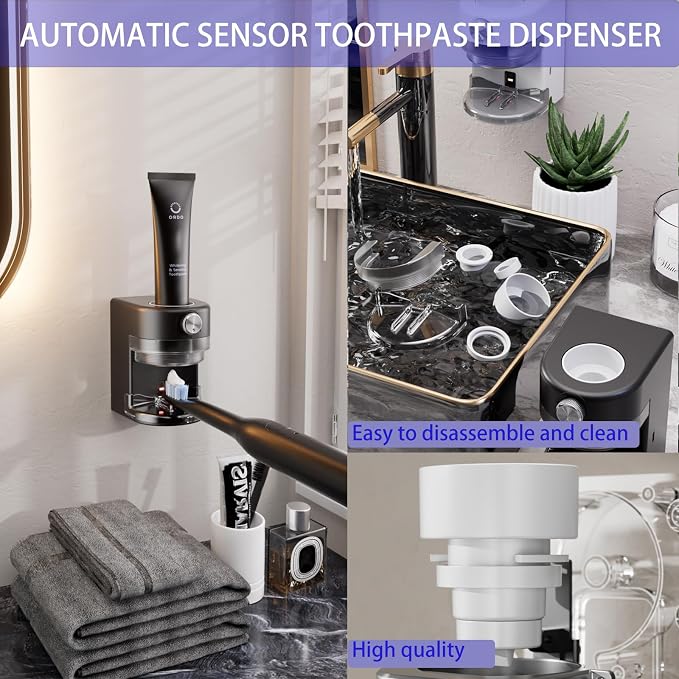Toothpaste Squeezer, Bathroom Wall Mounted Electric Toothpaste Dispenser - Image 5