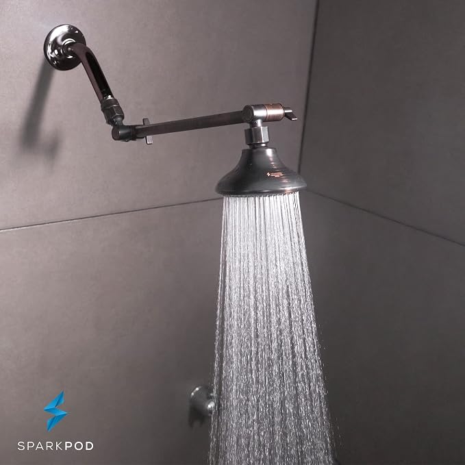 SparkPod 11" Solid Brass Shower Head Extension Arm - Image 7