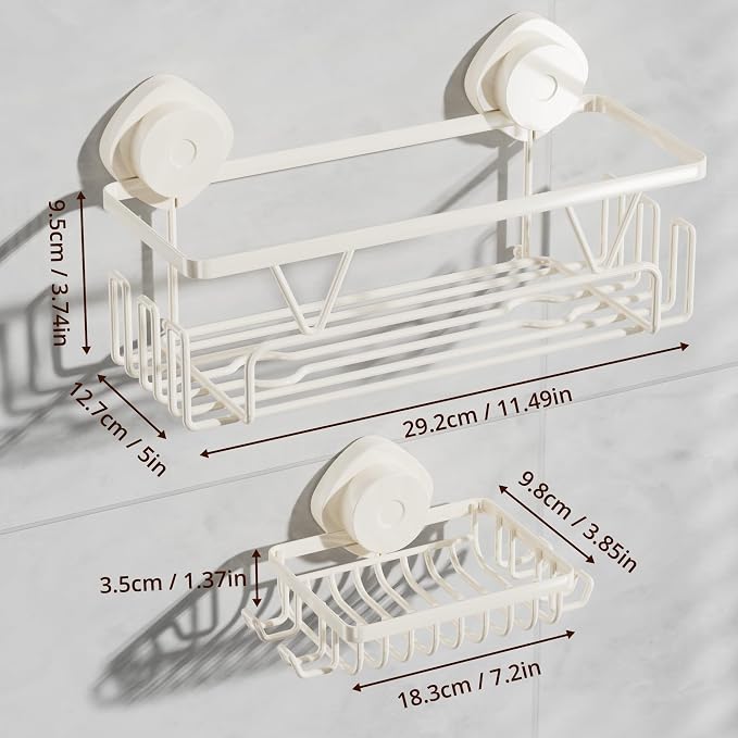 KEGII Suction Cup Shower Caddy, 2 Pack Shower Suction Shelf - Image 7
