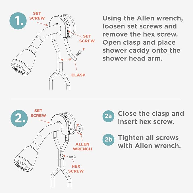 Zenna Home Rustproof Hanging Shower Caddy, Over the Shower Head Caddy - Image 9