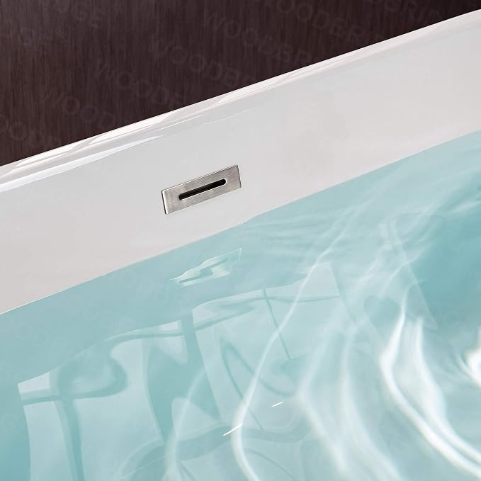 WOODBRIDGE 59" Acrylic Freestanding Bathtub Contemporary Soaking White Tub - Image 11