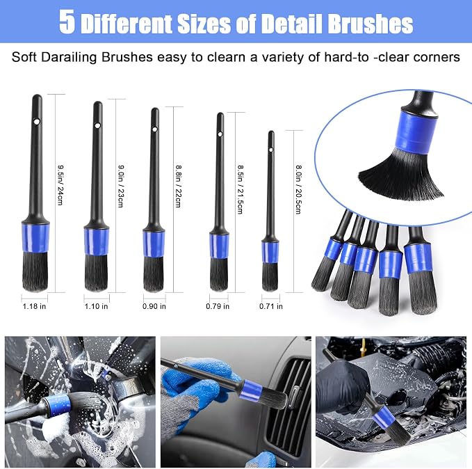 anngrowy 56.7" Car Wash Brush Mop Kit Mitt Sponge - Image 6