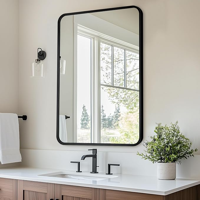 Antok Bathroom Mirror, Decorative Mirrors Vanity Mirror Aluminum Alloy Frame by AntokMirror
