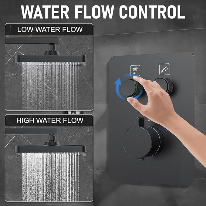 Thermostatic Shower System 13-Inch Rainfall Shower Head - Image 5