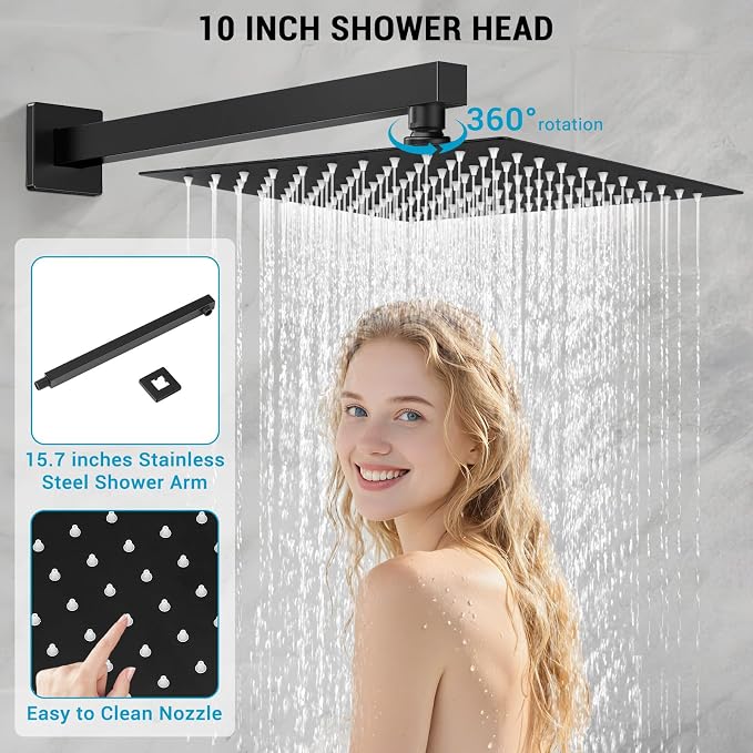 Rain Shower Faucet Set Wall Mounted Rainfall - Image 4
