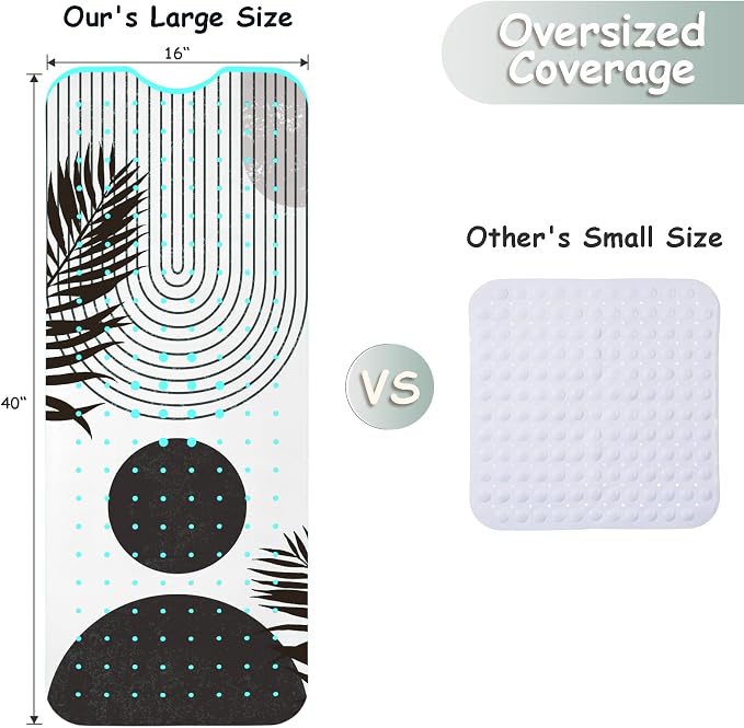 Bathtub Mat Non Slip, Bohemia Extra Long Bath tub Mat Shower Floor Mat - Image 2