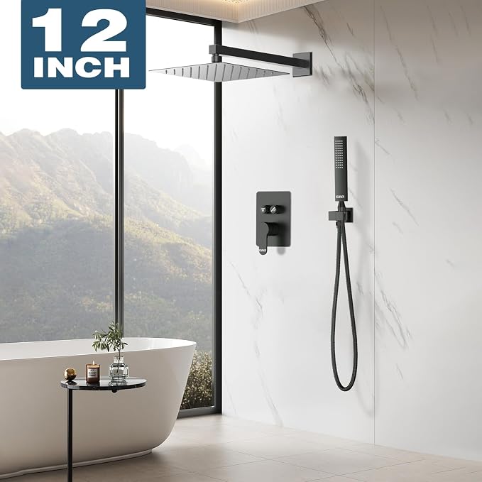 Rainfall Shower System with Handheld Spray and 12" Rain Shower Head, Can Be Use - Image 6