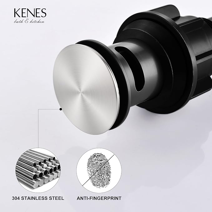 KENES Bathroom Sink Drain Stopper Pop up Sink Drain - Image 8