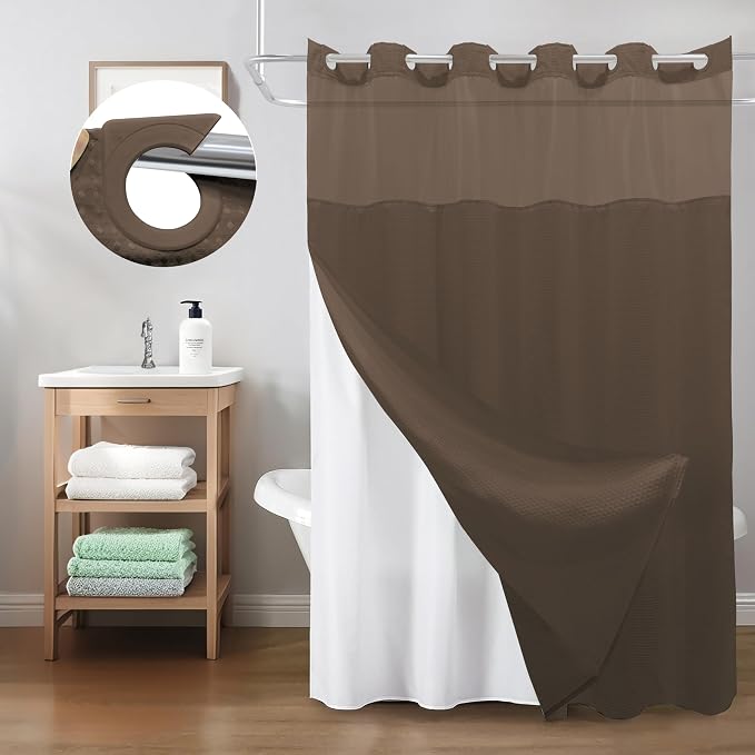 Inhousolu No Hook Shower Curtain - Image 8