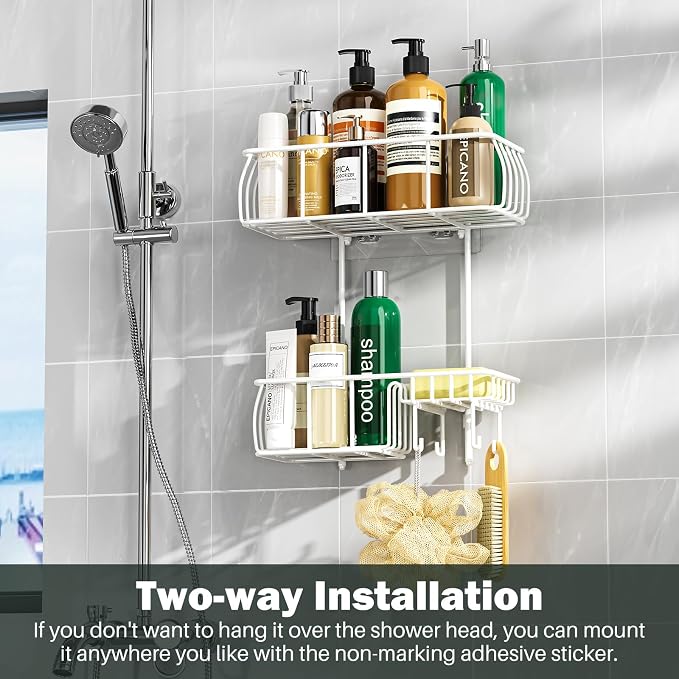 Epicano Shower Caddy Hanging, Anti-Swing Over Head Shower Caddy Rustproof - Image 5