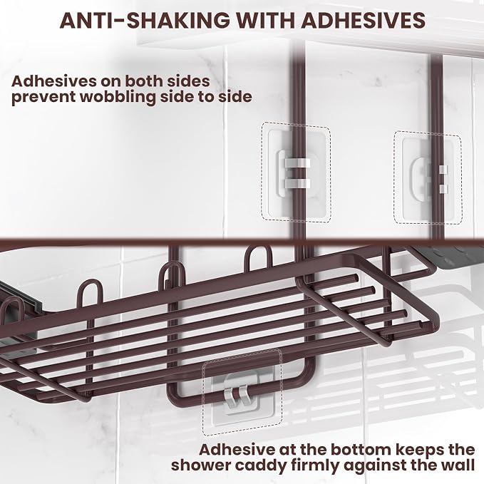 REINHARDT Shower Caddy Hanging, Rustproof Shower Caddy Anti-Swing Shower - Image 7