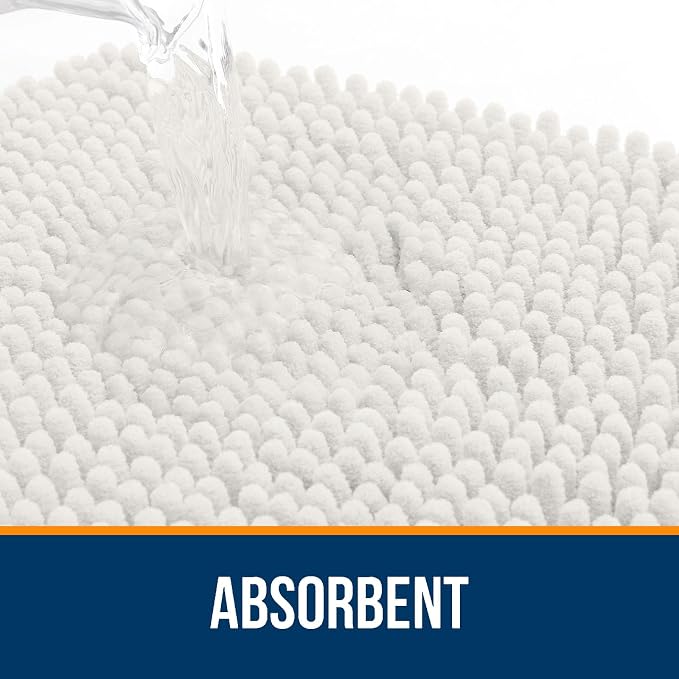 OLANLY Bathroom Rugs 44x32, Extra Soft Absorbent Chenille Bath Rugs, Rubber - Image 4
