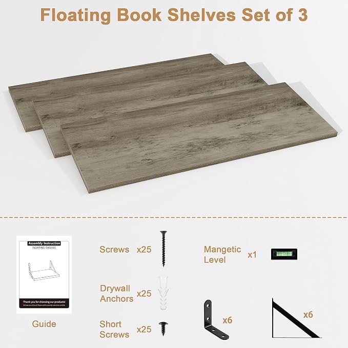 Fun Memories Extra Long Floating Wall Shelves, 48 x 8 Inches - Image 7