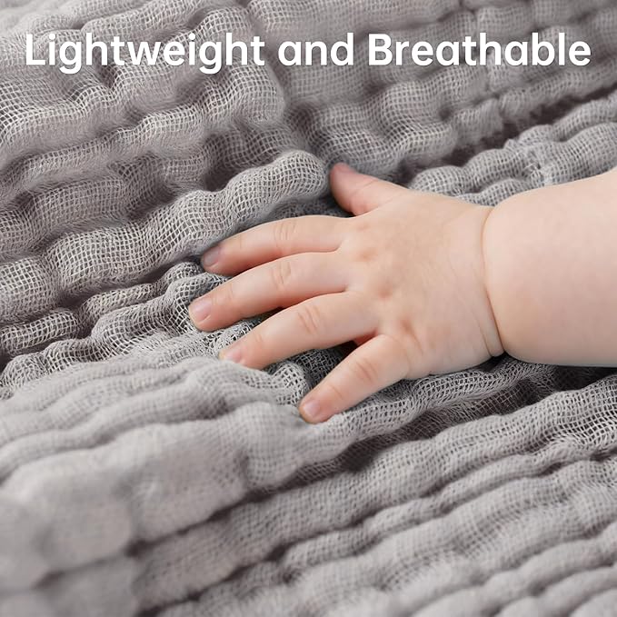 Organic Muslin Baby Washcloths 6 Pack Baby Bath Face Towel 12x12 Inch Extra - Image 2