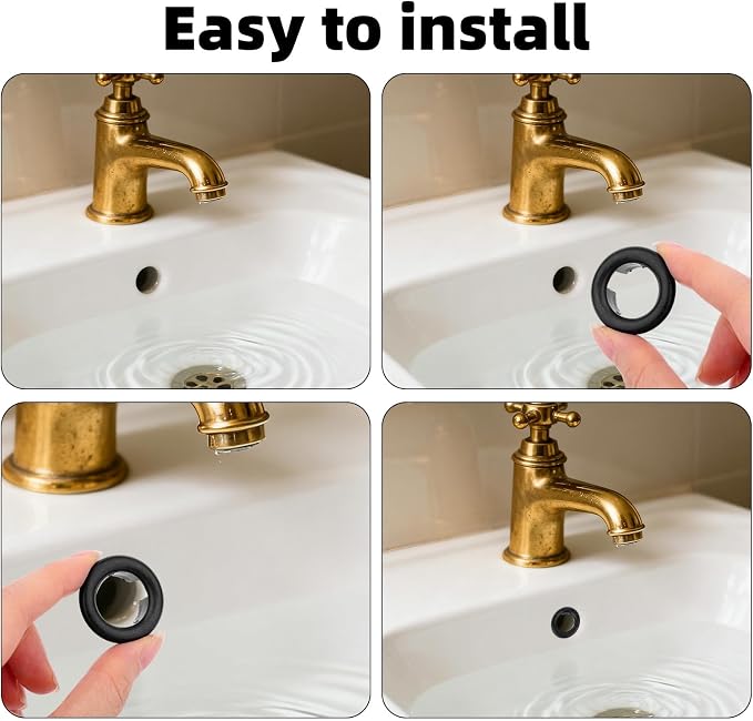 10pcs Sink Overflow Ring, Chrome Plated Bathroom Sink Overflow Trim Ring Cover - Image 5