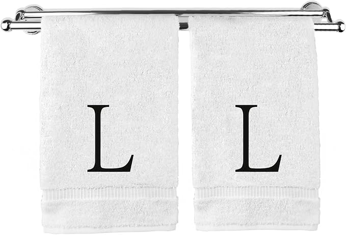 Monogrammed Hand Towel, Personalized Initial Gift, Extra Absorbent 100% Turkish by BareCotton