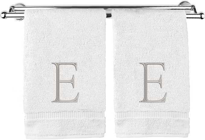 Monogrammed Hand Towel, Personalized Initial Gift, Extra Absorbent 100% Turkish by BareCotton