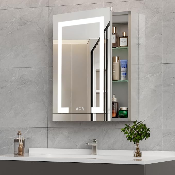 LED Bathroom Mirror 20 * 26 Stepless Dimmable Wall Mirrors by Unknown