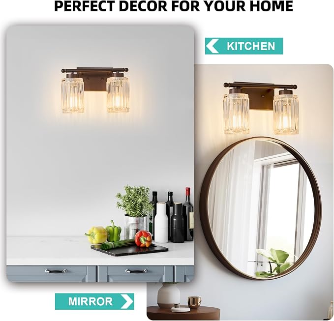 2 Light Bathroom Light Fixtures Modern ORB 12 Inch Vanity Lights - Image 7