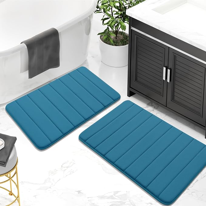 Buganda Memory Foam Bath Mat, Ultra Soft and Non-Slip Bathroom Rugs, Water - Image 2