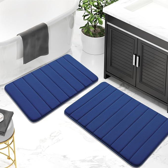 Buganda Memory Foam Bath Mat, Ultra Soft and Non-Slip Bathroom Rugs, Water - Image 8