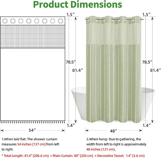 No Hook Stall Shower Curtain - Image 7