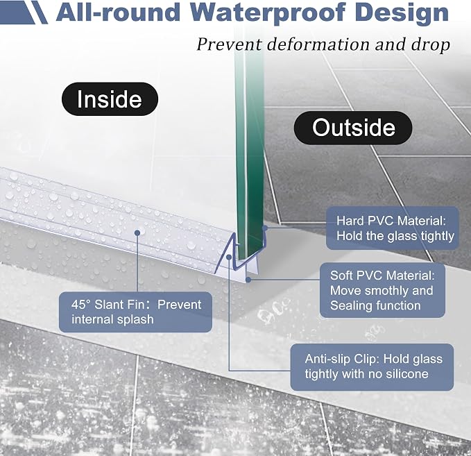 4-Pack Frameless Shower Door Bottom Seal - Image 3