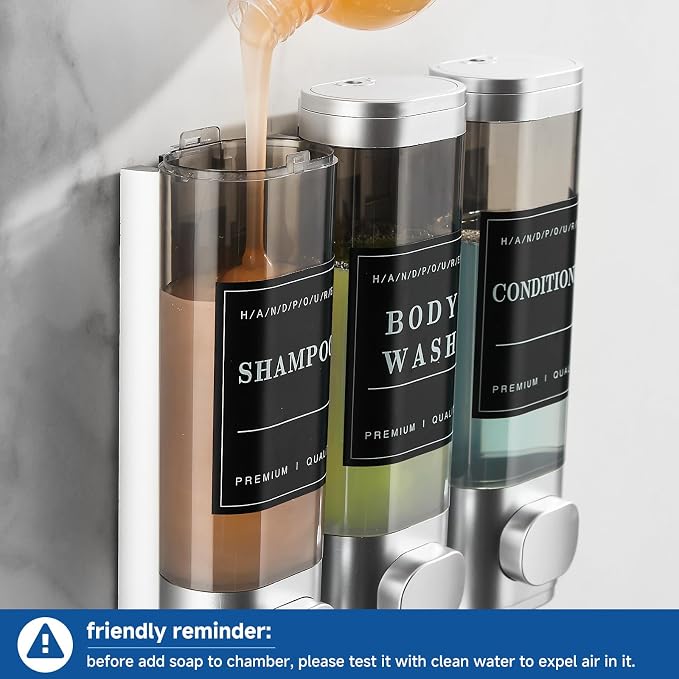 Shower Soap Dispenser Wall Mounted No Drill Shampoo Dispenser - Image 3