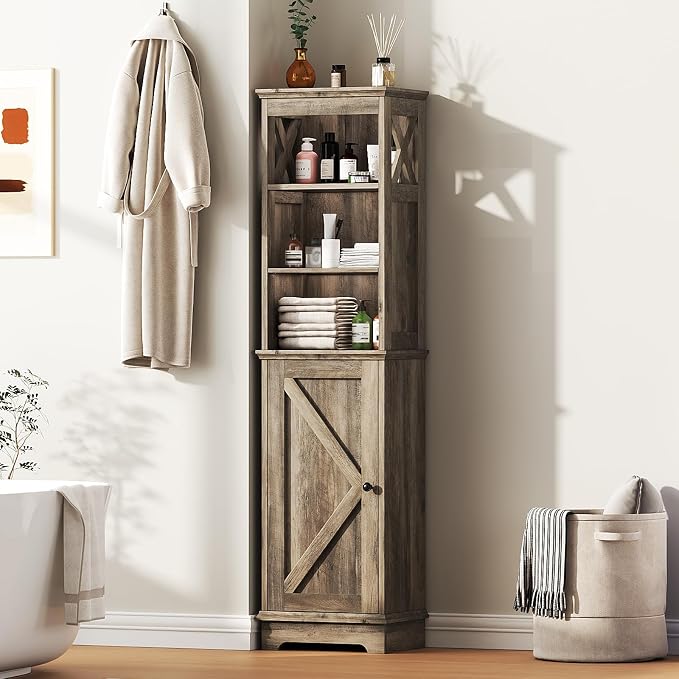 Narrow Bathroom Storage Cabinet by Viroformo
