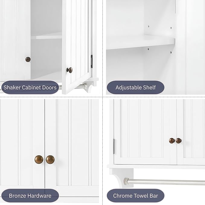 Dover 27” x 29” Wall Mounted Bathroom Storage Cabinet - Image 4