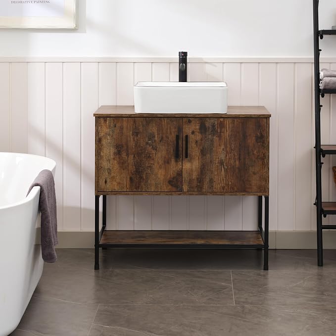 UEV Rustic Brown 36 Inch Bathroom Vanity - Image 4