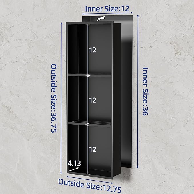 36x12 Inch No Tile Needed Shower Niche - Image 3