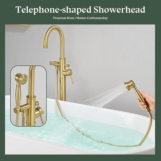 Free Standing Tub Faucet, Wintap Classic Freestanding Bathtub Faucet - Image 4