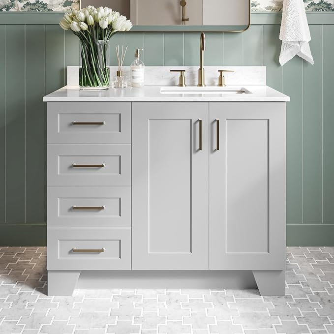 ARIEL Taylor 43 Inch Grey Bathroom Vanity - Image 2