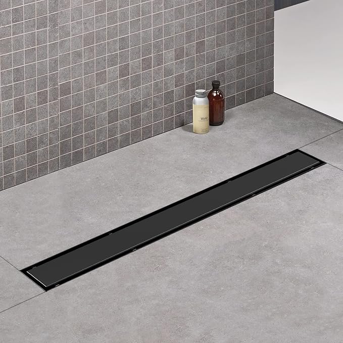 Linear Shower Drain, 24 inch Black Drain - Image 4