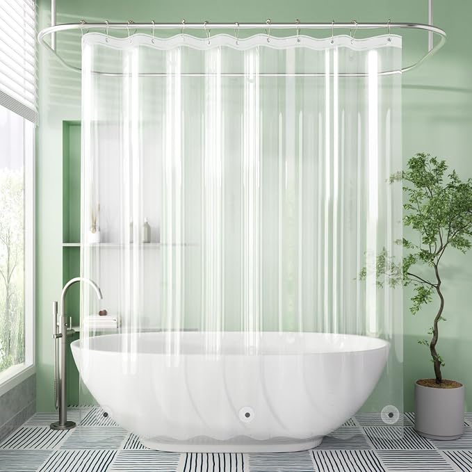 AmazerBath Camper Shower Curtain Liner, 72x65 Clear Shower Curtain Liner - Image 8