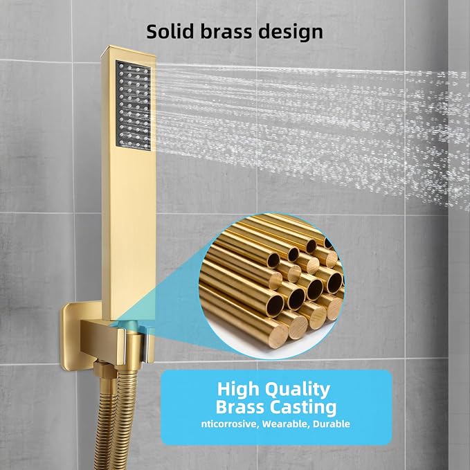 Bathroom Shower Faucet Set，10 Inch Rain Shower Head - Image 6