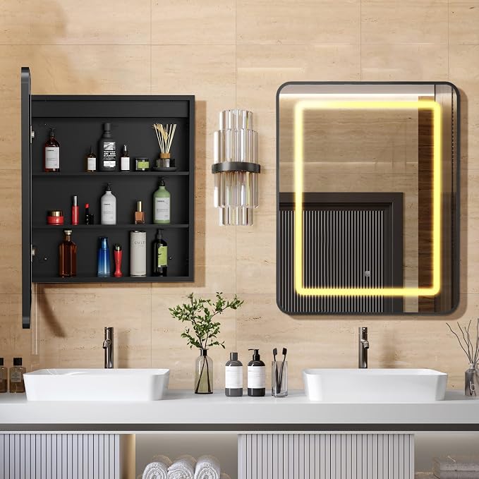 APRILSOUL 24X30 Inch Black Bathroom Medicine Cabinet - Image 7