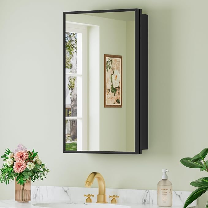 Buruis 14"x 24" Framed Medicine Cabinet by KeepYourBathroomKitchenandHomeOrganized