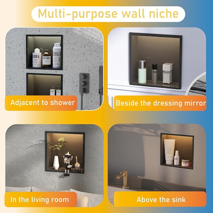 Stainless Steel Lighted Niche for Shower Storage, Bathroom Niches - Image 5