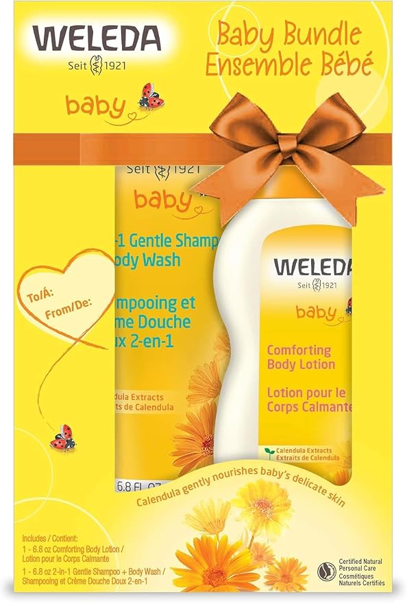 Weleda Baby Calendula Body Lotion and Shampoo-Body Wash Bundle, 6.8 Fluid Ounce by Weleda