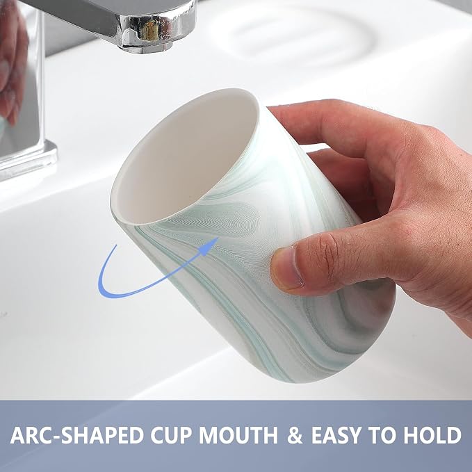 Green Marble Toothbrush Holders - Image 2