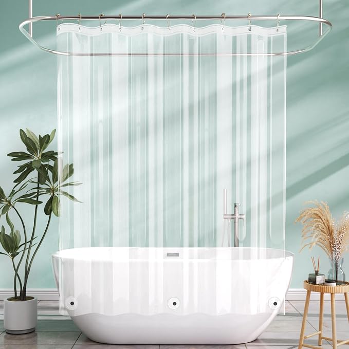 AmazerBath Camper Shower Curtain Liner 60x64, Waterproof Plastic Shower Liner by AmazerBath