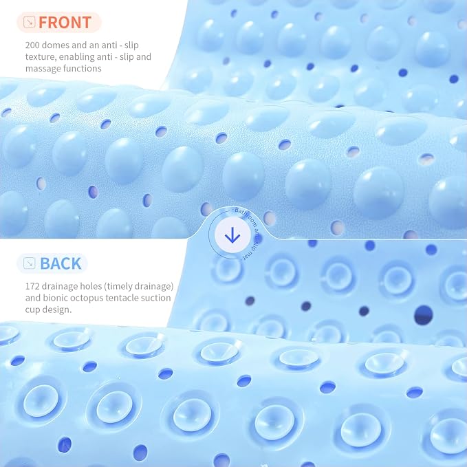 Anti-Slip Bathtub Shower mat, 39.3×15.7 inch（Approximately 100 × 40cm） Soft - Image 2